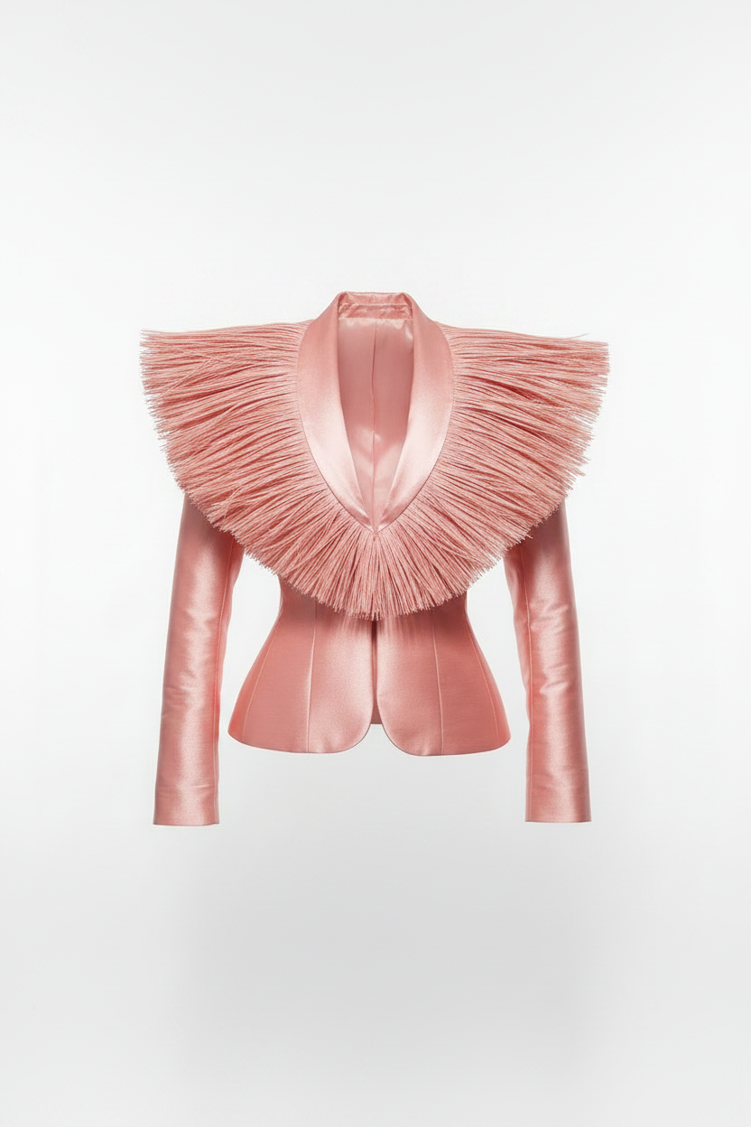 Veste en soie et raphia