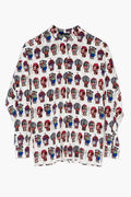 Printed stretch silk crepe shirt in collaboration with Boris Nzebo