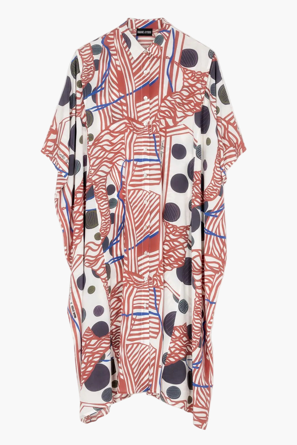 Printed silk crepe boubou shirt dress in collaboration with Boris Nzebo