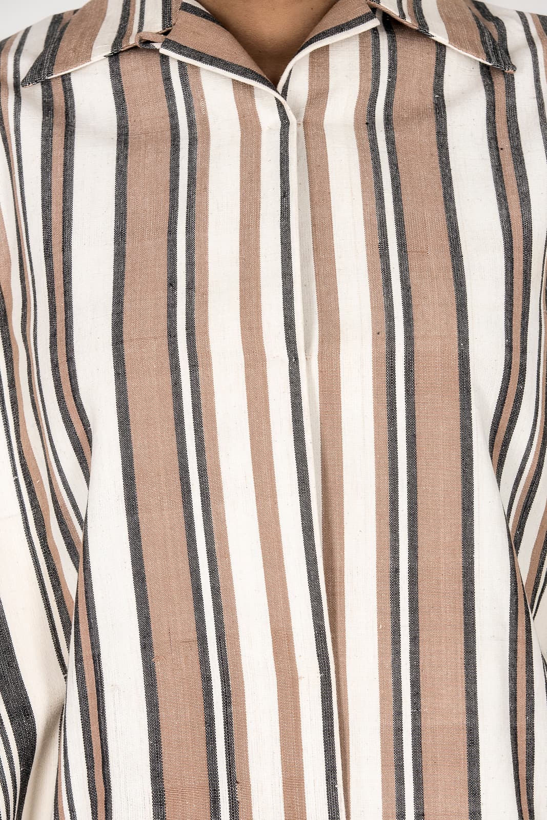 Striped shirt in organic Faso Dan Fani