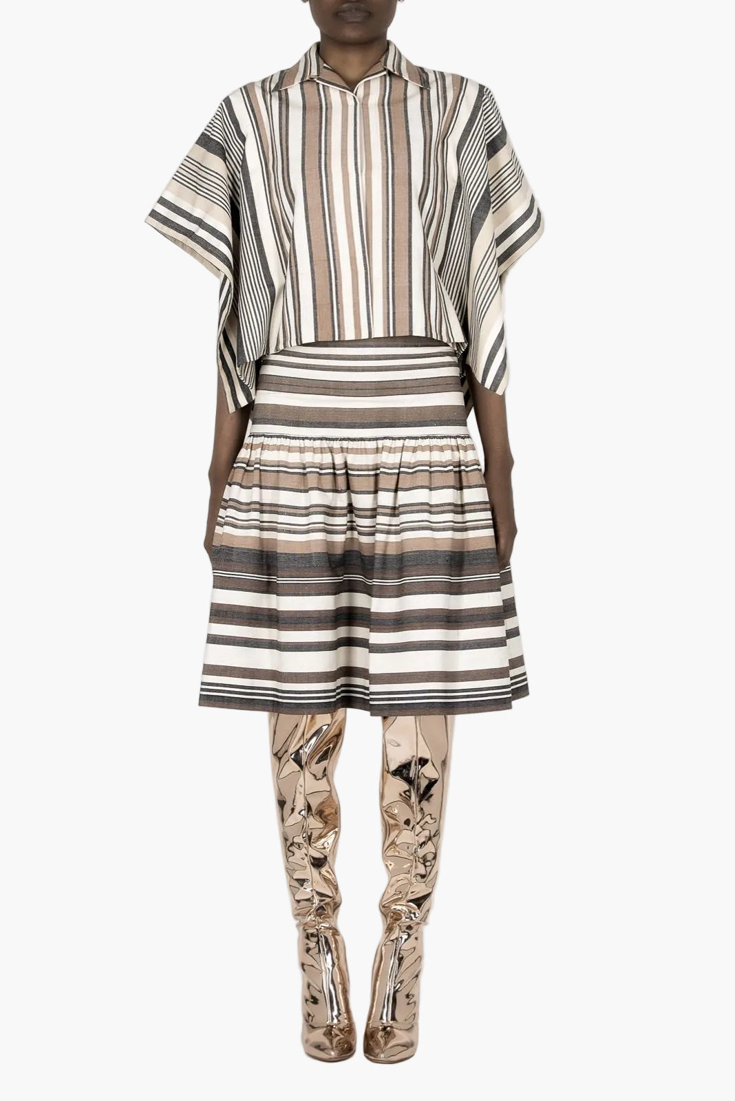 Striped skirt in organic Faso Dan Fani