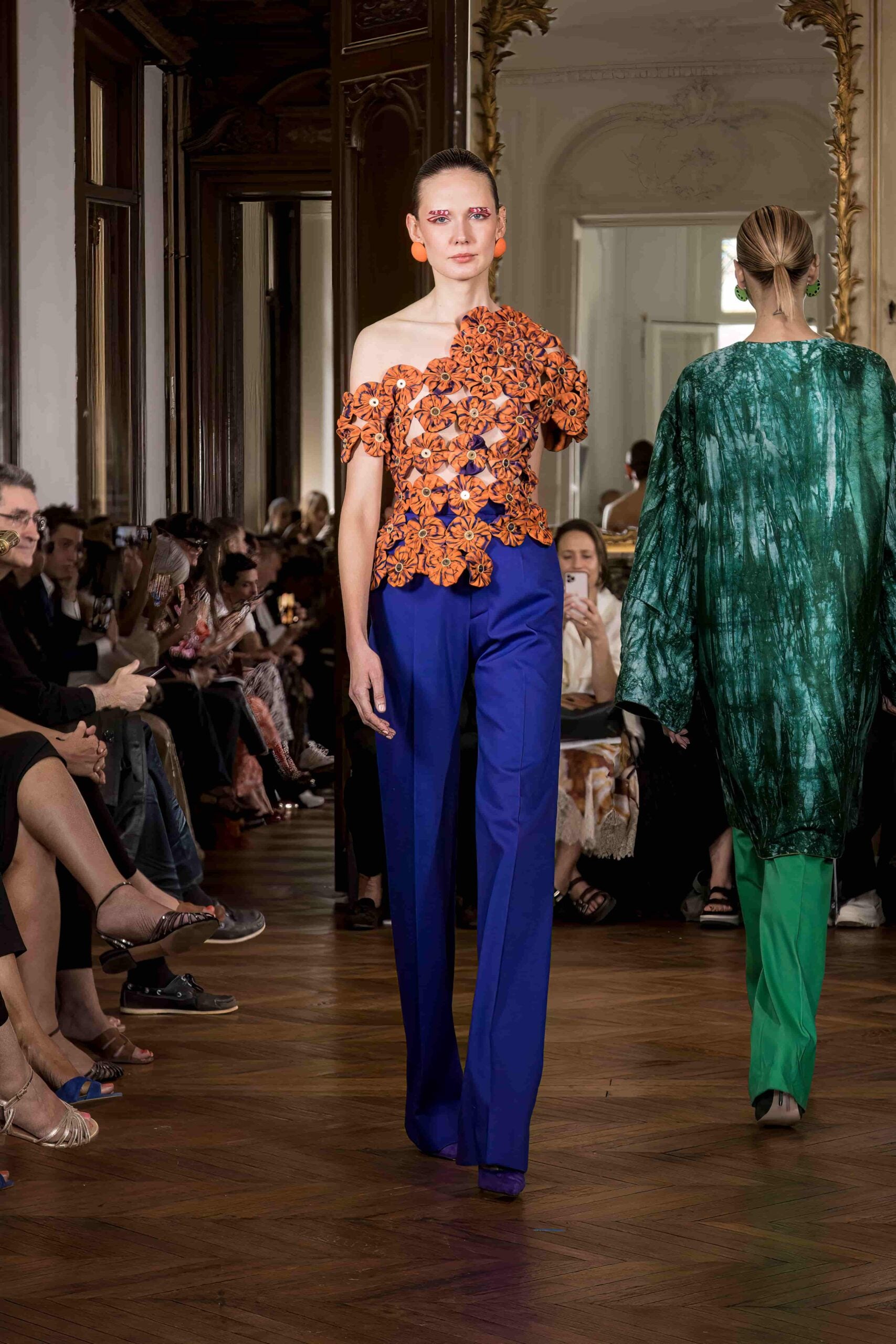 Top made from Adire fabric scraps from Mali