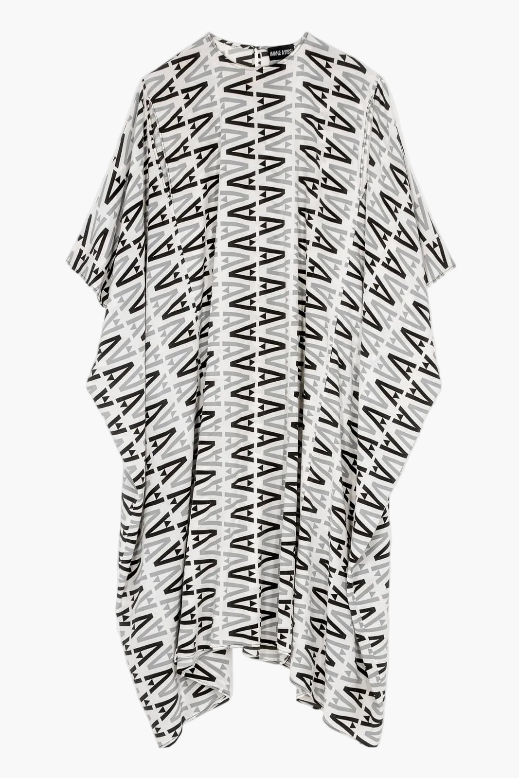 Robe "boubou" en crêpe de soie fluide imprimé exclusif