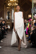 robe drapée en jersey de soie 