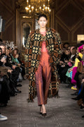 Manteau droit à motifs