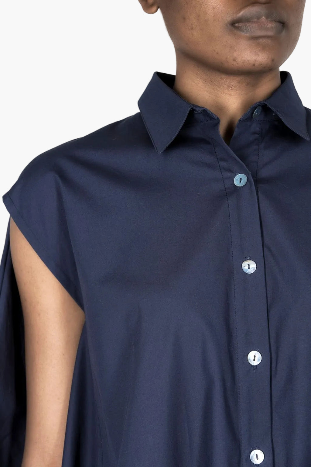 "Boubou" shirt dress in cotton poplin