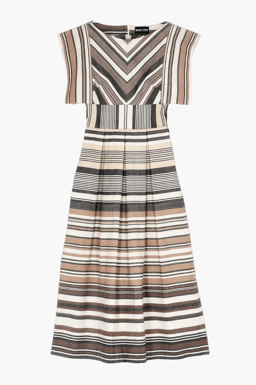Striped dress in organic Faso Dan Fani