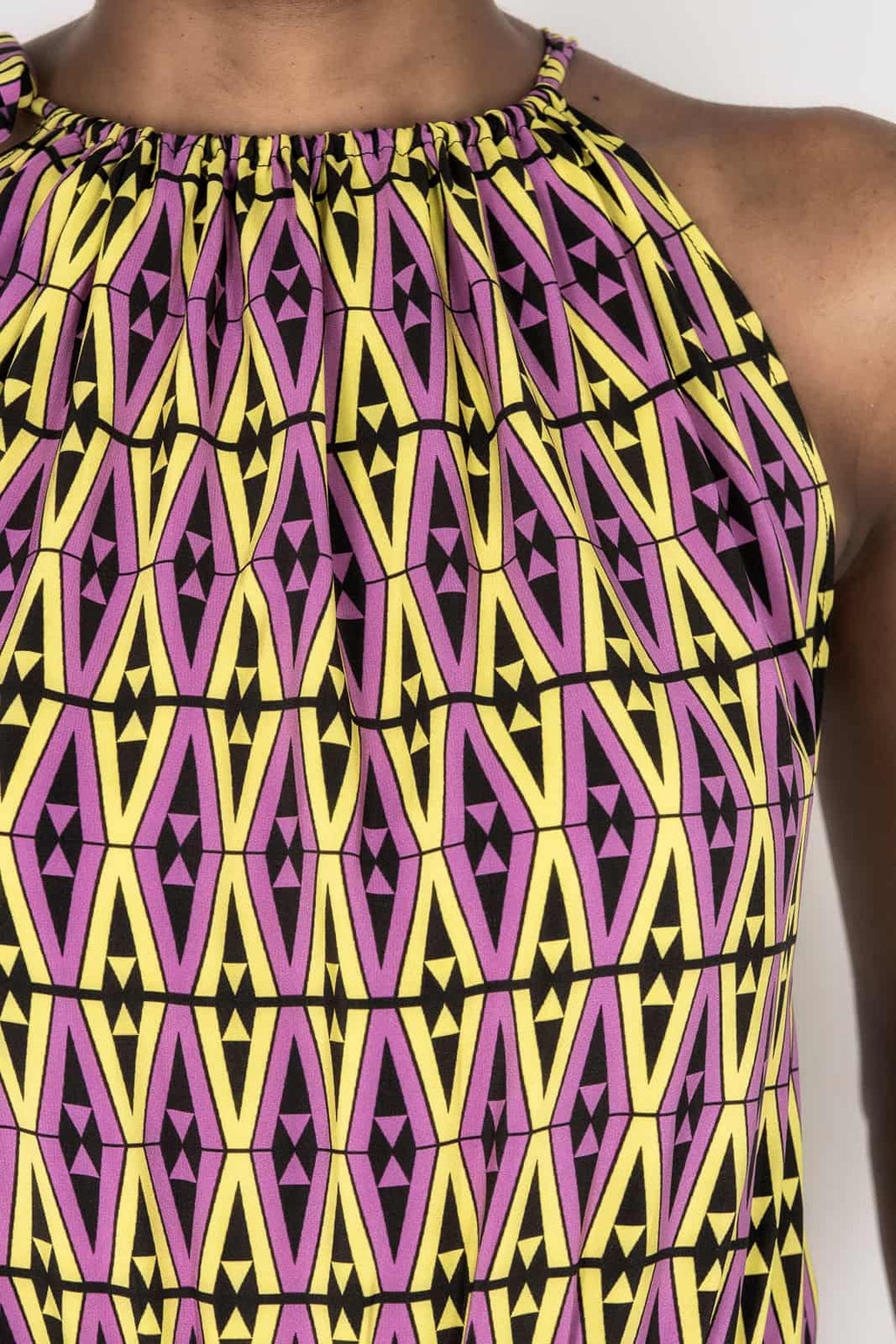 Maxi dress in exclusive printed silk crepe