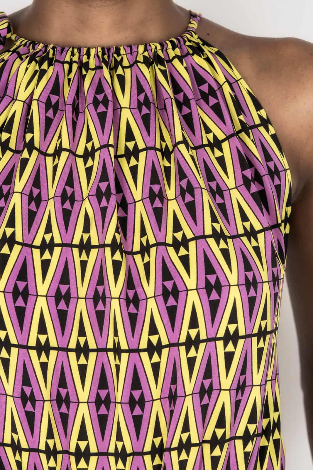 Maxi dress in exclusive printed silk crepe