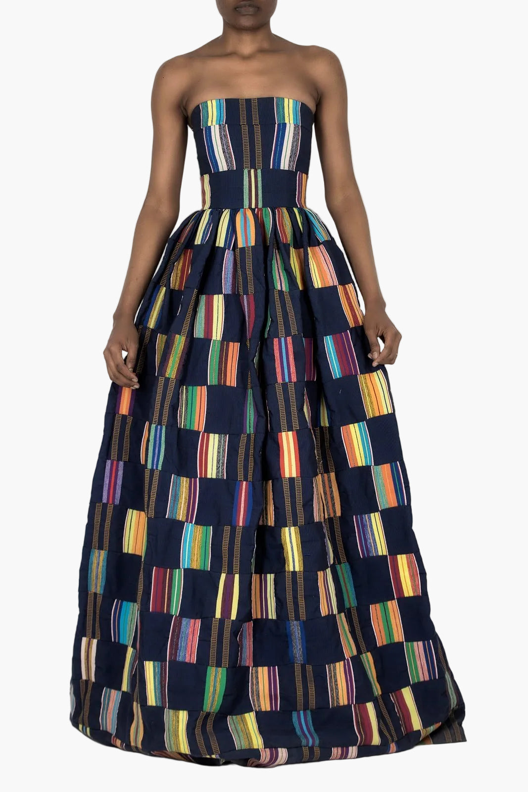 Robe bustier en Kente haute couture Imane Ayissi