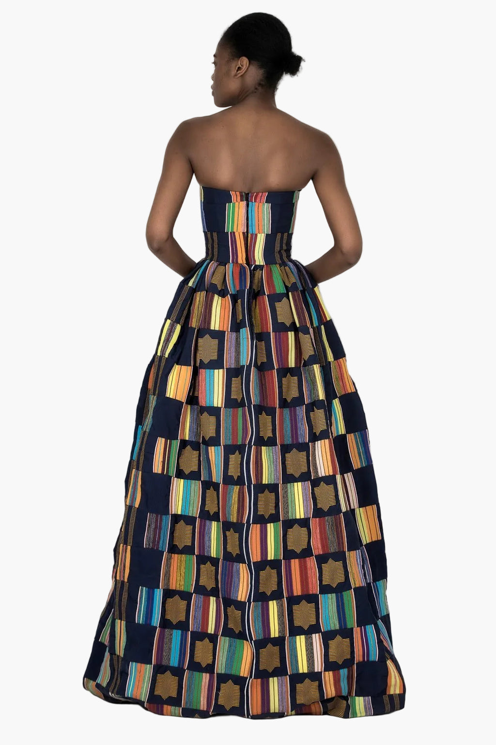 Robe bustier en Kente haute couture Imane Ayissi