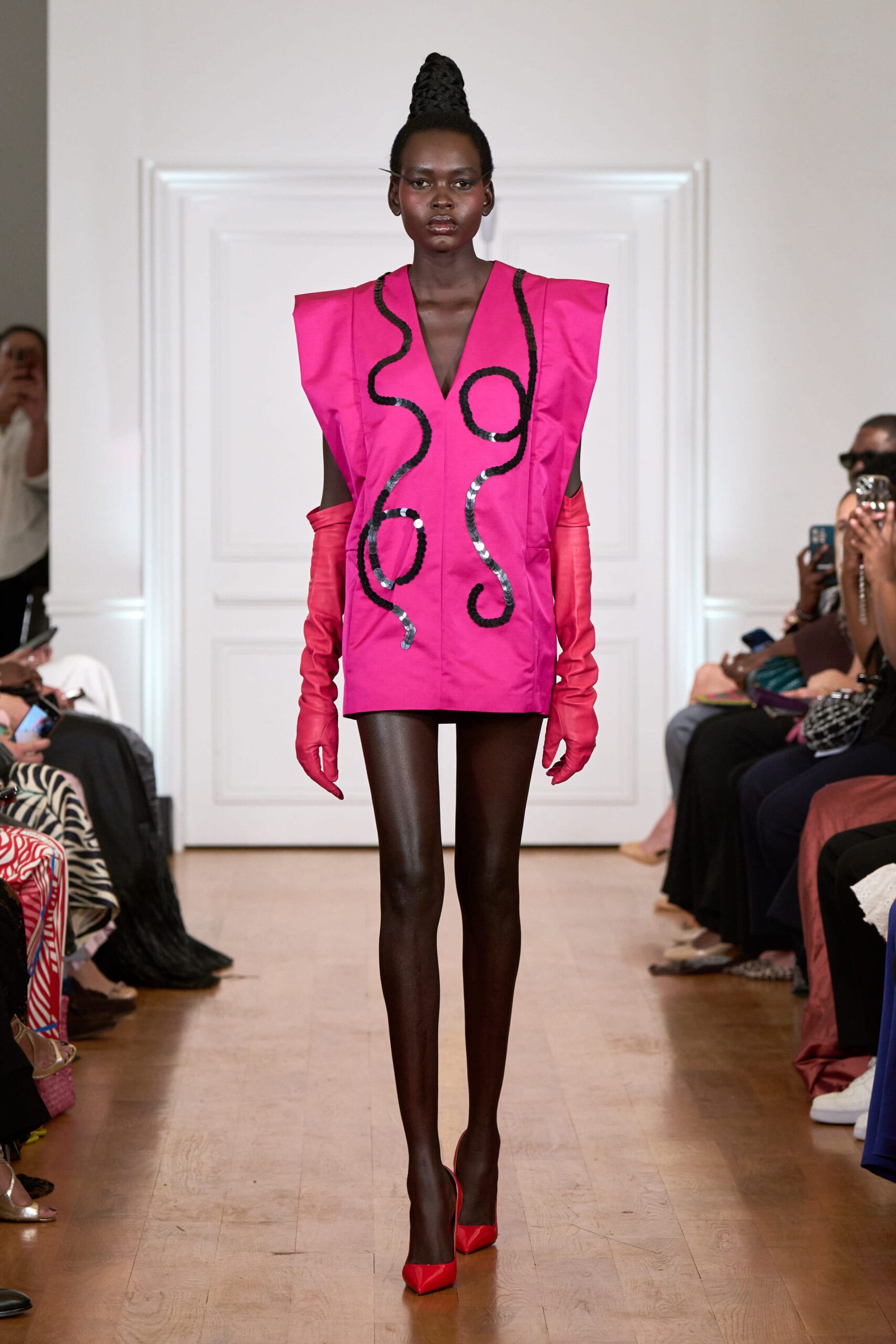 "Petit Boubou" dress in silk and wool