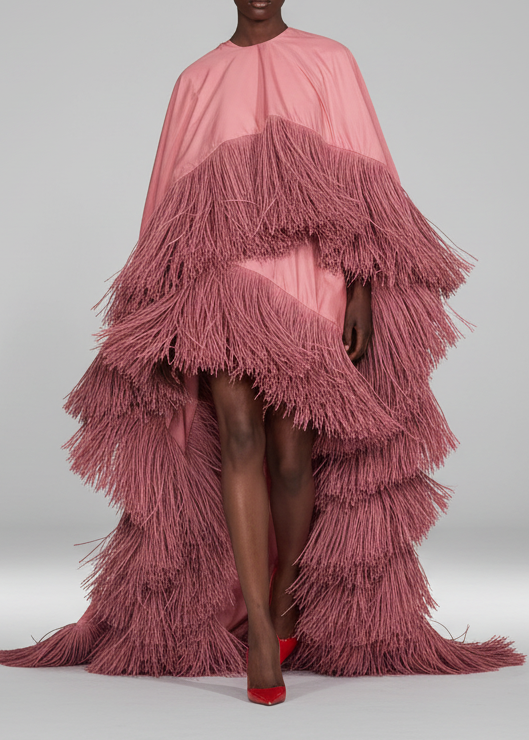 Silk taffeta cape dress