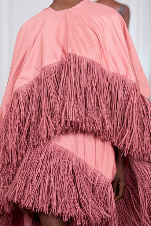 Silk taffeta cape dress