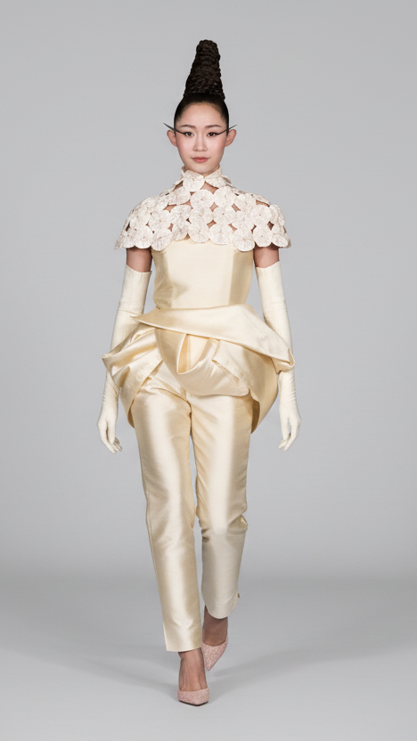 Silk Mikado trouser suit