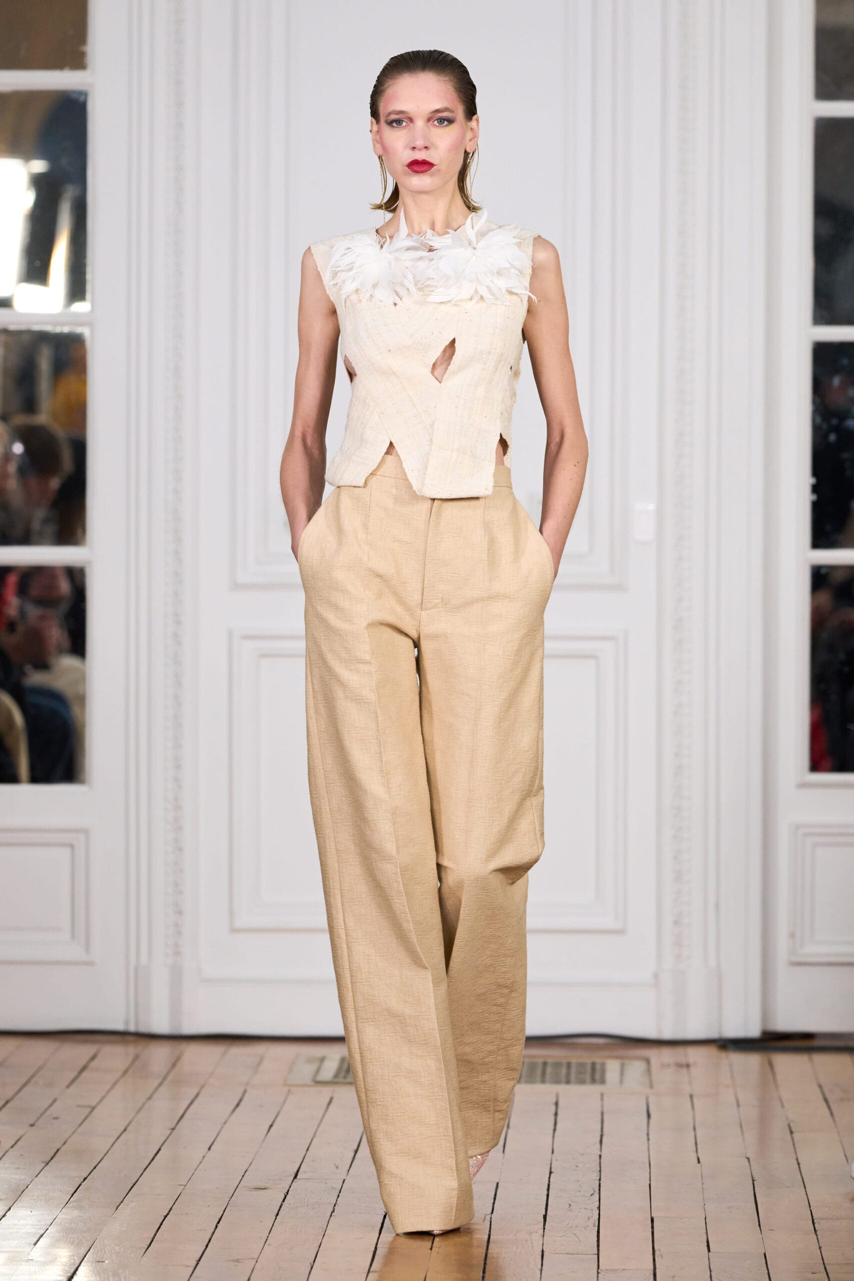 Top made from folded cotton strips
