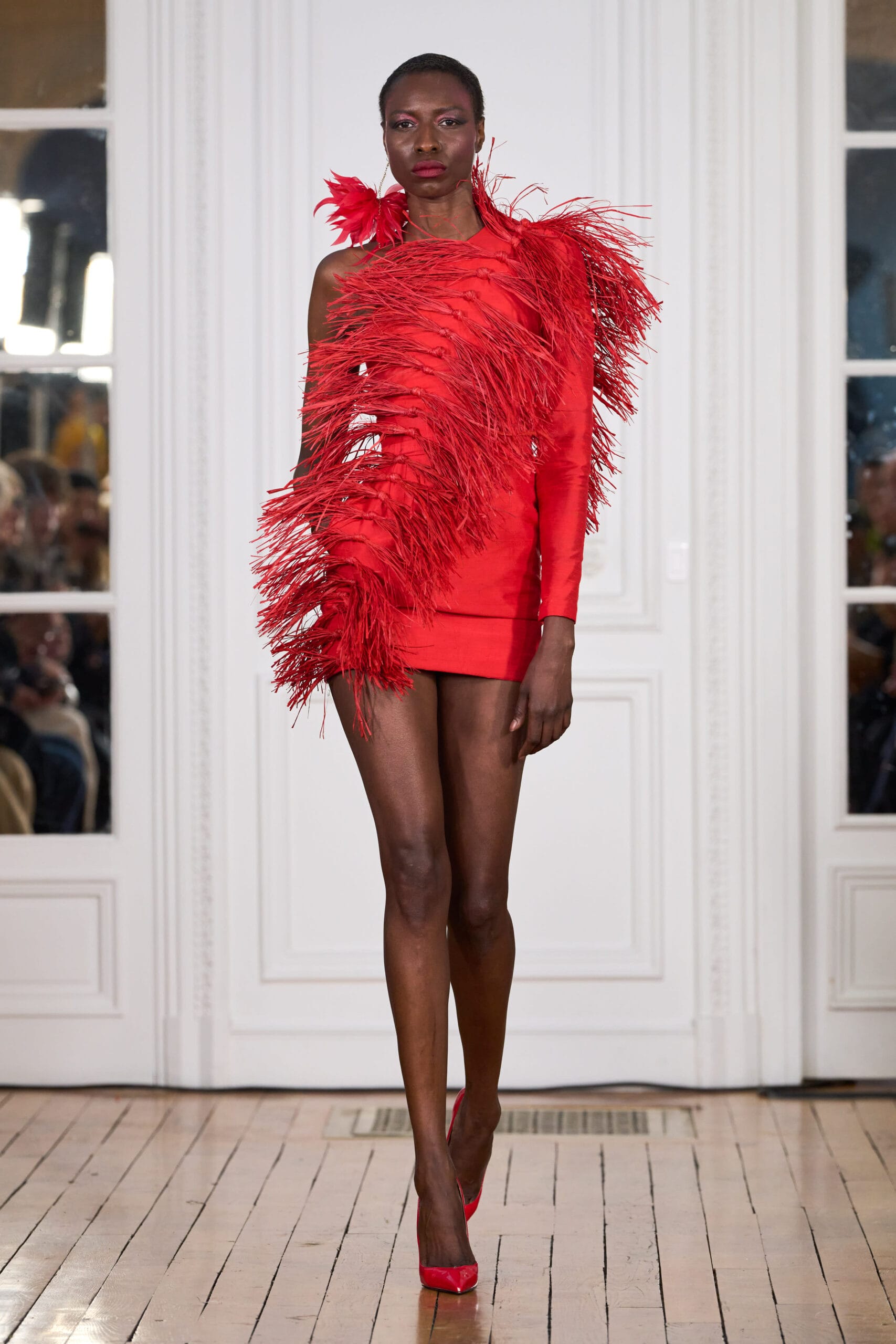 Mini dress in silk dupioni